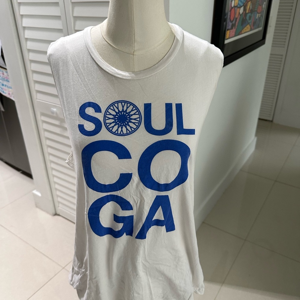 Soulcycle COGA (Coral Gables) White and Blue Women's Top